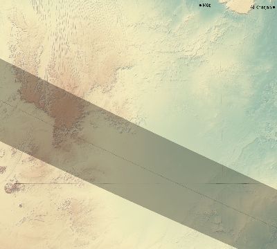 Map of the eclipse path across Egypt on 07/17/2205