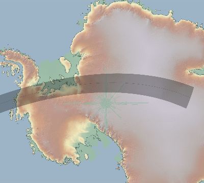 Map of the eclipse path across Antarctica on 10/29/2209