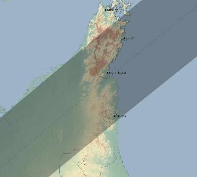 Map of the eclipse path across Oman on 03/04/2212