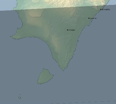 Map of the eclipse path across Dominican Republic on 08/27/2212
