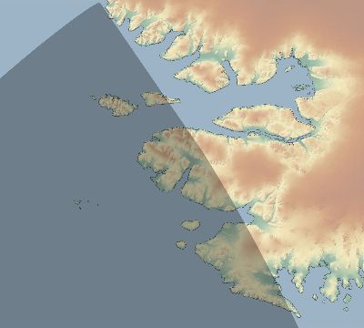 Map of the eclipse path across Greenland on 02/21/2213