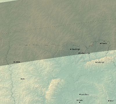 Map of the eclipse path across Ghana on 04/15/2219