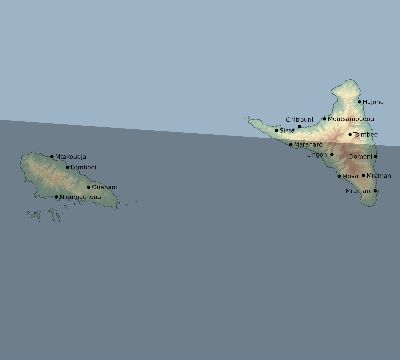 Map of the eclipse path across Comoros on 10/09/2219
