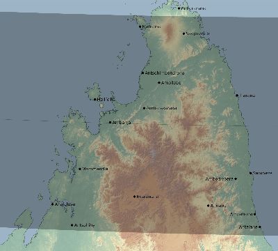 Map of the eclipse path across Madagascar on 10/09/2219
