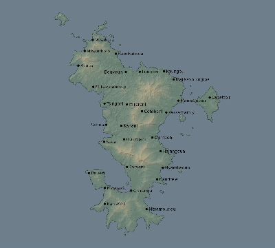 Map of the eclipse path across Mayotte on 10/09/2219