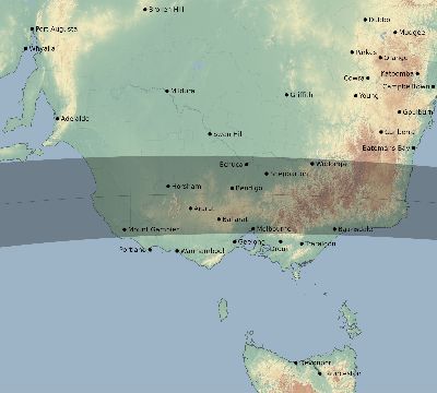 Map of the eclipse path across Australia on 04/04/2220