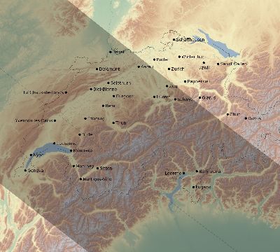 Map of the eclipse path across Switzerland on 09/27/2220