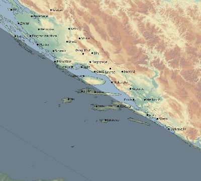 Map of the eclipse path across Croatia on 09/27/2220