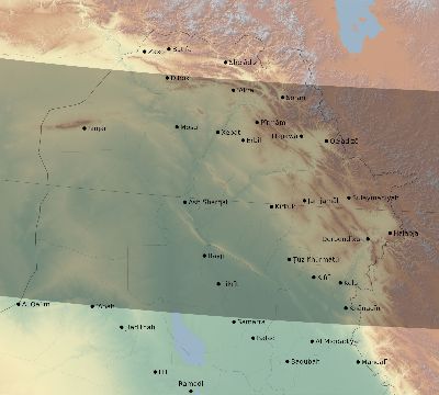 Map of the eclipse path across Iraq on 09/27/2220
