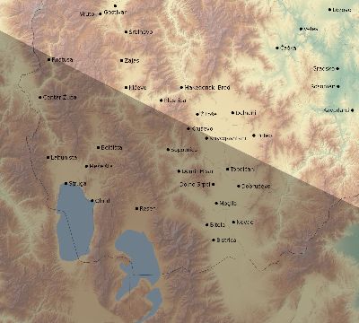 Map of the eclipse path across North Macedonia on 09/27/2220
