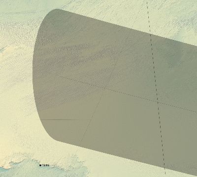 Map of the eclipse path across Mauritania on 02/12/2222