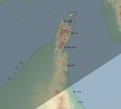 Map of the eclipse path across Oman on 02/12/2222