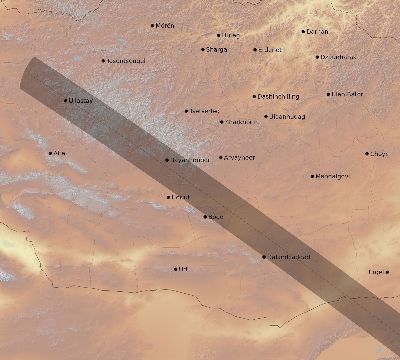 Map of the eclipse path across Mongolia on 12/01/2225
