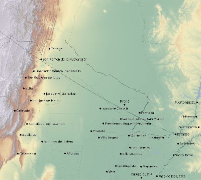 Map of the eclipse path across Argentina on 11/20/2226