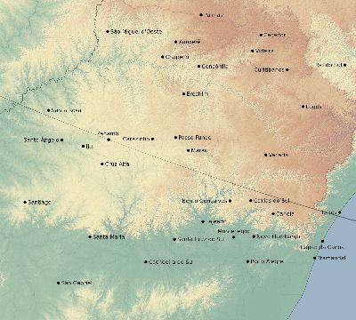Map of the eclipse path across Brazil on 11/20/2226