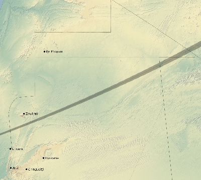 Map of the eclipse path across Mauritania on 05/16/2227
