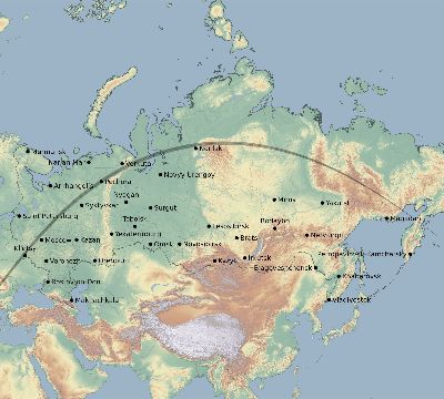 Map of the eclipse path across Russia on 05/16/2227