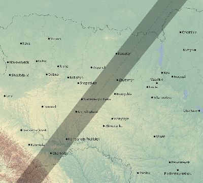 Map of the eclipse path across Ukraine on 05/16/2227