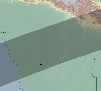 Map of the eclipse path across Indonesia on 03/26/2229
