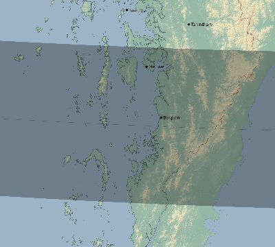 Map of the eclipse path across Myanmar on 09/18/2229