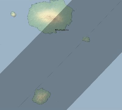 Map of the eclipse path across Ecuador on 03/15/2230