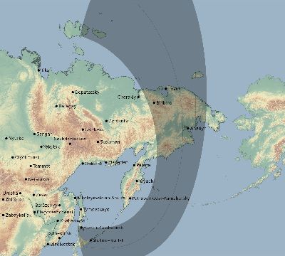 Map of the eclipse path across Russia on 03/04/2231