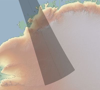 Map of the eclipse path across Antarctica on 08/28/2231