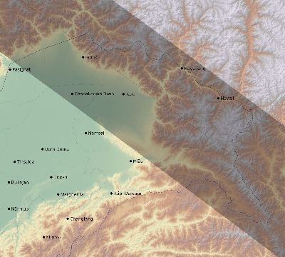Map of the eclipse path across India on 07/08/2233