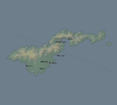 Map of the eclipse path across American Samoa on 12/31/2233