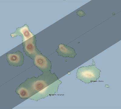 Map of the eclipse path across Ecuador on 12/31/2233