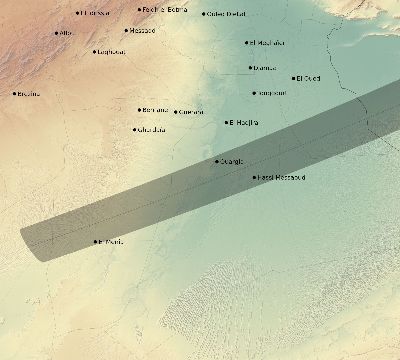 Map of the eclipse path across Algeria on 05/06/2236