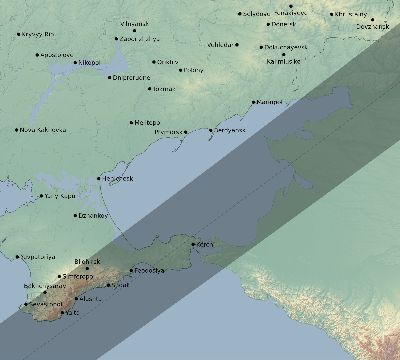 Map of the eclipse path across Ukraine on 05/06/2236