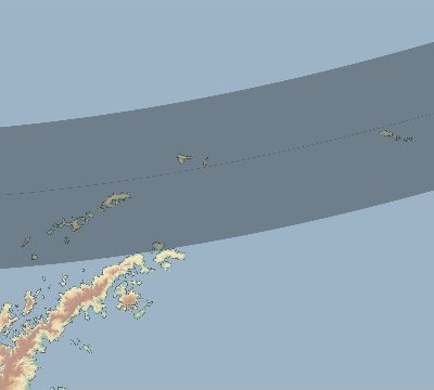 Map of the eclipse path across Antarctica on 10/30/2236