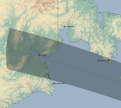 Map of the eclipse path across Russia on 10/08/2238