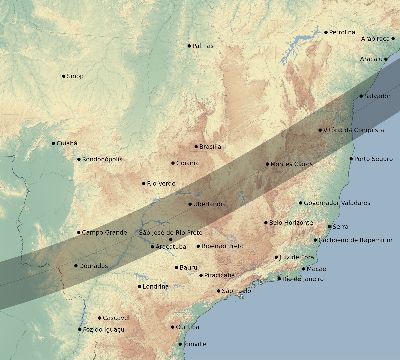 Map of the eclipse path across Brazil on 02/11/2241