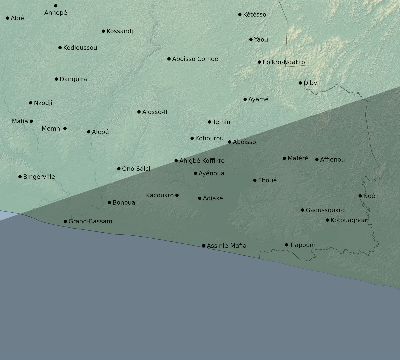 Map of the eclipse path across Côte d'Ivoire (Ivory Coast) on 02/11/2241
