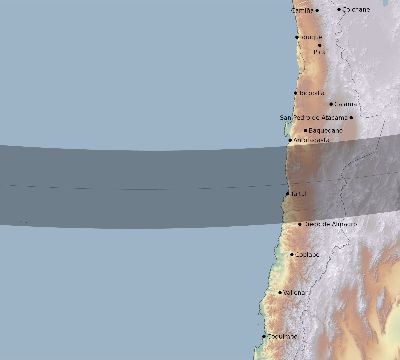 Map of the eclipse path across Chile on 02/11/2241