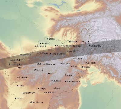Map of the eclipse path across Afghanistan on 08/08/2241