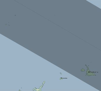 Map of the eclipse path across Japan on 08/08/2241
