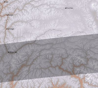 Map of the eclipse path across Tajikistan on 08/08/2241