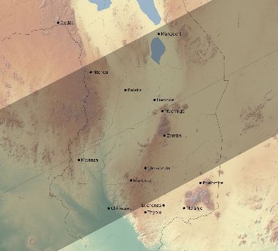 Map of the eclipse path across Malawi on 06/06/2244
