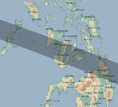 Map of the eclipse path across Philippines on 06/06/2244