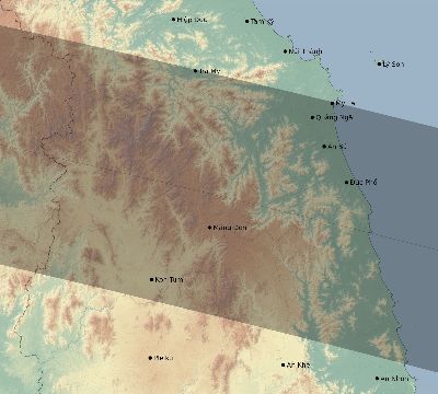 Map of the eclipse path across Vietnam on 06/06/2244