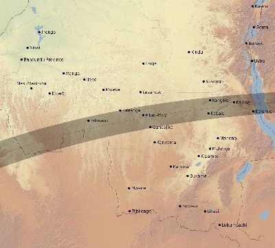 Map of the eclipse path across DR Congo on 04/06/2247