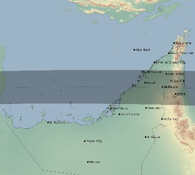 Map of the eclipse path across United Arab Emirates on 09/18/2248