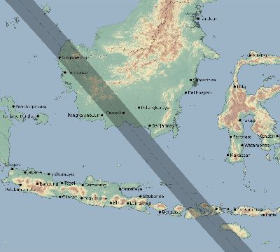Map of the eclipse path across Indonesia on 09/18/2248