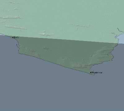 Map of the eclipse path across Iran on 09/18/2248