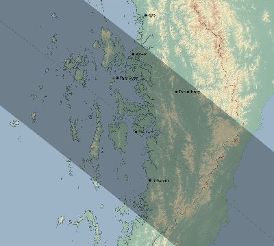 Map of the eclipse path across Myanmar on 09/18/2248