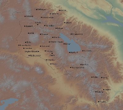 Map of the eclipse path across Armenia on 03/15/2249