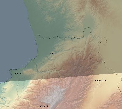 Map of the eclipse path across Lebanon on 03/15/2249